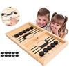 HOWADE Fast Sling Puck Game, Catapulta Scacchi Paraurti 2 in 1 Fionda in legno Paced Table Ice Hockey Vincitore Gioco da tavolo Partito Giocattolo per adulti e bambini