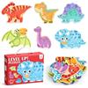 BBLIKE Puzzle per bambini, 6 puzzle per bambini, adatto per ragazzi e ragazze, puzzle in legno a partire dai 3 4 5 anni (Dinosauro A)