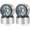 Runup 4 pezzi in lega di alluminio 1.9 Beadlock Wheel Rim Hub per 1/10 RC Crawler Car Axial SCX10 90046 AXI03007 D90 Wraith TRX6 TRX4 parti di aggiornamento (Titanio e nero)