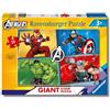 Ravensburger - Puzzle 3 Anni, Giant Floor Puzzle 24 Pezzi, Avengers - Puzzle Bambini 3 Anni, Collezione Marvel, Giochi Educativi e Divertenti, Idee Regalo