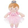 Lullaberry Freya - Bambola morbida ballerina per neonati, 23 cm, con sonaglio sensoriale, rosa