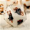 DNDND Set di dadi Kawaii Sharp Edge DND, 7 pezzi, simpatici dadi poliedrici adesivi a forma di gatto, per fan di D&D 5E, Critical Roll e anime RPG, regalo da collezione con custodia a forma di drago