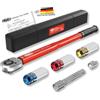 FAMEX 10886-3-RS - Chiave dinamometrica 1/2 (12,5 mm) 30-210 Nm, con prolunga 3 bussole/inserti per cerchioni in alluminio, per auto, moto, SUV Van