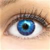 GLAMLENS Lenti a contatto colorate Cagliari Blue - azzurre mensili - con porta lenti a contatto -blu naturali in silicone idrogel - 2 pezzi - DIA 14.0 - senza correzione 0.00 diottrie lente a contatto