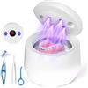 Vankarr Pulitore Ultrasuoni Dentale con Luce UV, Vankarr 45000Hz 25W Portatile Dental Pod per Morsetti, Protesi, Allineatori e Ritenzioni - 4 Lampade UV-C, 200ml, Bianco