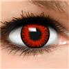 FUNZERA Lenti a contatto colorate Halloween Rosso RED FLOWER, 2 pezzi (1 paio), senza vista, lenti rosse facili da applicare, 2 lenti a contatto colorate per cosplay, carnevale, anime
