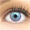 GLAMLENS Lenti a contatto colorate Ash Blue - azzurre mensili - con porta lenti a contatto -blu naturali in silicone idrogel - 2 pezzi - DIA 14.2 - senza correzione 0.00 diottrie lente a contatto