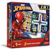 Trefl - Ludo, Snakes and Ladders: Spider-Man - Gioco 2 in 1, gioco da tavolo per famiglie con supereroi Marvel, tabellone double-face, gioco classico per adulti e bambini dai 4 anni in su.