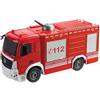 Mondo Motors - Mercedes Antos Fire Truck RC - Camion dei pompieri radiocomandato in scala 1:26 - funzione luci/suoni - Controller 2.4 GHz - Colore rosso - 63516