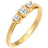 DIAMORE Elli DIAMONDS Anello Donne di Fidanzamento Prezioso Trio con Diamante (0,22 ct.) in Oro Giallo 585