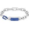 Lacoste Braccialetto a catena da uomo Collezione CREW in Acciaio Inossidabile con una Placca Incisa - 2040368