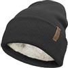 TOSKATOK Berretto da Donna, Unisex, Classico, con Risvolto, Morbido, Caldo, Invernale, Lavorato a Maglia, con Morbida Fodera in Pile con Orsacchiotto Termico