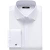 REXIUD Camicia da smoking da uomo - colletto Windsor, abbottonatura nascosta, polsini a busta, camicia elasticizzata per affari e matrimoni, bianco, 45