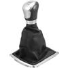 TUCKBOLD Pomello del Cambio Manuale a 6 Velocità con Copertura per Ford Focus MK2 | Pomello Leva Cambio Marce Nero e Argento in Plastica Finta Pelle 1 Pezzo