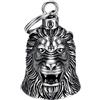 MOCY BELL - Moto campana LION HEAD Portafortuna MOCY BELL Acciaio inox Argento
