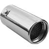 AutoHobby - Tupo di scappamento, silenziatore, universale, in acciaio inox, rotondo, fino a 57 mm, cromato