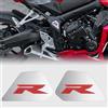 WOOGA Coperchio telaio laterale motociclo coperchio rivestimento pannello di riempimento della carenatura distintivo in acciaio inossidabile tipo R emblema per Ho&n&da CBR 650R CB650R 19-25 (Rosso)