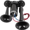 SIXRUN Clacson ad Aria Doppia Tromba 130 dB, 24V con Compressore, Metallo Cromato, per Camion Yacht Treni