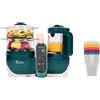 Babymoov Nutribaby+,Cuocipappa Multifunzione 6 in1 Opal Green + Babybols Set Da Sei Vasetti 250 Ml, Cuocivapore, Frullatore, Grande Capacità per i Bambini, Fino a 10 Pasti Preparati Contemporaneamente