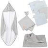 roba Set Regalo Biologico Lil Planet - Asciugamano - Panno da Bagno - Coperta Trapuntata e Panno Morbido con DouDou - Certificato GOTS - 80% Cotone e 20% Poliestere - Grigio