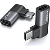 JSAUX 90 Gradi USB C Maschio a USB C Femmina Adattatore 2-Pack, 40Gbps Trasferimento Dati PD 100W Type C 3.1 Adattatore Compatibile con MacBook, Switch, Steam Deck, VR, iPhone 16, Laptop, Tablet
