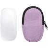 kwmobile Custodia Mouse Wireless per Apple Magic Mouse 1/2 - Cover Mouse Wireless Gaming con Cerniera - Astuccio in Velluto a Coste e Neoprene - Lavanda