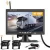 Hikity Kit Telecamera Posteriore 7 Pollici Wireless con IP68 impermeabile Visione Notturna 2 Telecamera Posteriore, Telecamera per BSD Auto Kit Per Auto Minivan Camper Bus Van Camion 12V-36V