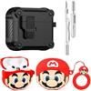 LEWOTE Custodia protettiva 3 in 1 compatibile con Apple AirPods 3 in 1 con kit di pulizia e portachiavi (Mairo)