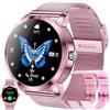 LWEARKD 1,09 Smartwatch Donna Chiamate e Risposta Bluetooth, 3 Bracciali, 123 Sport Smartwatch Cardiofrequenzimetro Pressione Sanguigna Monitoraggio del Sonno Orologio Fitness per Android iOS (Rosa)