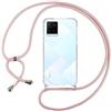 ISOI La Custodia Trasparente per Cellulare per Vivo Y21/Vivo Y21s/Vivo Y33s con Cordino può Essere trasportata Casualmente Come Una Borsetta o Una Tracolla Quando esci - Rosa