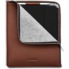 WOOLNUT Custodia a libro in pelle per iPad Pro 13 e iPad Air 13 - Marrone, con portapenne, pelle pieno fiore di alta qualità, custodia con cerniera/iPad Pro 12,9 con iPad Air 13 (M4, 2024)
