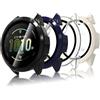 Bigqin 4 Pezzi Custodia Protettiva Compatibile con Garmin Forerunner 165/165 Music, Custodia Rigida per PC con Proteggi Schermo, Custodia HD con Vetro Temperato - Trasparente Nero Blu Bianco