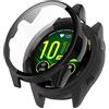 SeNool Custodia Compatibile con Garmin Forerunner 265S, PC Cover Rigida con Vetro Temperato Protezione di Schermo, [Durezza 9H] Case Compatibile con Garmin Forerunner 265S - Nero
