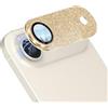 CeiBand Pellicola Fotocamera per iphone Air (17 Air), [Decorazione Glitterata] HD Vetro Temperato Spumante Decorare Protezione Lente Fotocamera per iphone Air (17 Air) - Oro chiaro