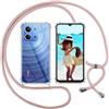 ISOI Cover con Cordino per Xiaomi Redmi 15C 4G/5G, Custodia Trasparente con Collana Tracolla Laccio Collo Ultra Sottile Morbido TPU Silicone Antiurto AntiGraffio Case, Rosa