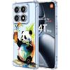 YUXING Cover Trasparente per Xiaomi 14T Pro 5G - Custodia Protettiva Sottile in TPU Morbido Antiurto con Carino Motivo Disegno Cool (Panda)