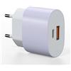 AOKUTDA Caricabatterie Rapido USB C 25W, Alimentatore 2 Porte USBC per iPhone 17/16/16 Pro/16 Pro Max/16 Plus/15 14 13 12 11 Pro Max X XS, Samsung S25 S24 S23 S22 Ultra S10 S9 S8 (Viola 1 Pezzo)