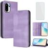 OUEAYIEN Cover per OnePlus 15R 5G Custodia a Libro con Vetro Temperato Blocco RFID Antiurto Pelle Portafoglio Porta Carte Supporto Stand Vintage Flip Custodia per One Plus PlusOne 1Plus 15R Viola