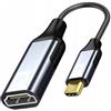 Co2 Adattatore CO2 da USB-C a HDMI 2.0 4K/60Hz, 2K/240Hz, Full HD, Plug & Play, HDR dinamico, cavo unidirezionale, alluminio grigio spazio, MHL, compatibile con iPhone, MacBook, iPad Pro, Samsung (4K)