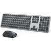 OMOTON Kit tastiera e mouse wireless Bluetooth per Mac, tastiera e mouse ricaricabile con 3 canali Bluetooth per Apple Mac Pro/Mini, MacBook Pro/Air, iMac, iMac Pro, AZERTY francese, grigio scuro