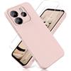 YiKaDa - Cover per Redmi Note 14 4G (Non per Note 14 5G) & [2 Pack] Pellicola Protettiva in Vetro Temperato, Custodia Liquid Silicone Leggero - Rosa