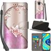 PHINIENLAND Cover per Xiaomi Redmi Note 9S / Note 9 Pro/Note 9 Pro Max Case PU Pelle Custodia [Kickstand] [Chiusura magnetica] [Slot per Schede], Portafoglio Flip Custodia per Redmi Note 9 Pro,Rosa