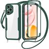 FERLAN Cover per Honor 400 Pro con Cordino, 360 Gradi Antiurto Custodia con Protezione Schermo Integrata Trasparente Rugged TPU Bumper Doppia Protettiva Cover per Honor 400 Pro -Verde