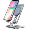 Nillkin Caricatore Wireless in Alluminio,Stazione di Ricarica Induttiva Certificata Qi da 15W, Compatibile con iPhone 13/13 Pro/13 Pro Max/12/11, Galaxy S21 Ultra, Stand Caricatore Wireless -Argento