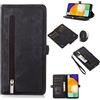 Jeelar ESONG Cover per Samsung Galaxy A52 5G 4G/Galaxy A52S,CCustodia Portafoglio a Libro in Pelle Flip Cover con Porta Carte/Chiusura Magnetica/Funzione Supporto/Cordino,Nero