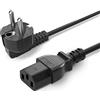 Varbmt Cavo di alimentazione da 1,8 m, 3 poli, cavo di alimentazione per PC, IEC 320, C13, 10 A, cavo di alimentazione per monitor, PC, schermo del computer, TV, stampante, proiettore, console di gioco, 1