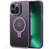 2NSPDRGNI Magnetico Cover Compatibile con iPhone XS MAX,Traslucida Matte Sottile Custodia con Supporto ad Anello,Viola
