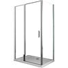 LANERI Box Doccia a 2 Lati Con Apertura Battente e Fisso in Linea con Parete Laterale Fissa Reversibile H.190 Vetro 6 mm (FISSO 71.5-74 + PORTA 137.5-140.5)