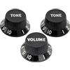 Musiclily Ultra Dimensione Universale Manopole Strat 2 Tono 1 Volume Knobs Set per Chitarra elettrica Fender Stratocaster ST style, Nero
