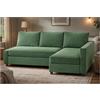 HomeTown Market Solo copridivano! Resistente copridivano Friheten di ricambio compatibile con IKEA Friheten fodera componibile angolare per letto (velluto verde lasciato lungo)